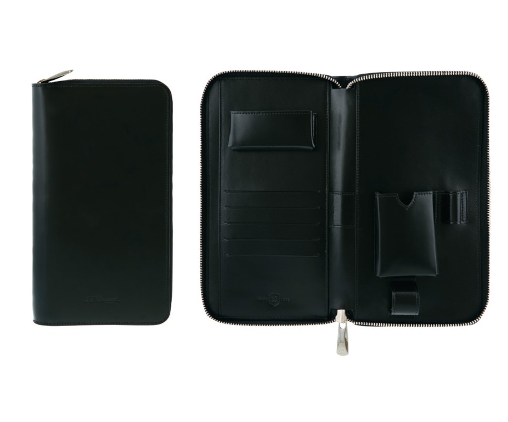 Line D Grained Leather Black Toiletry Case
